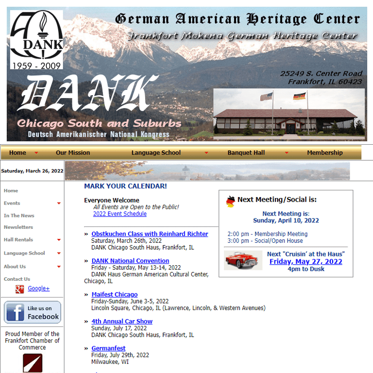 German American National Congress Chicago South and Suburbs - German organization in Frankfort IL