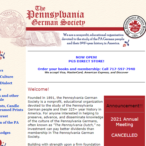 Pennsylvania German Society - German organization in Marion PA